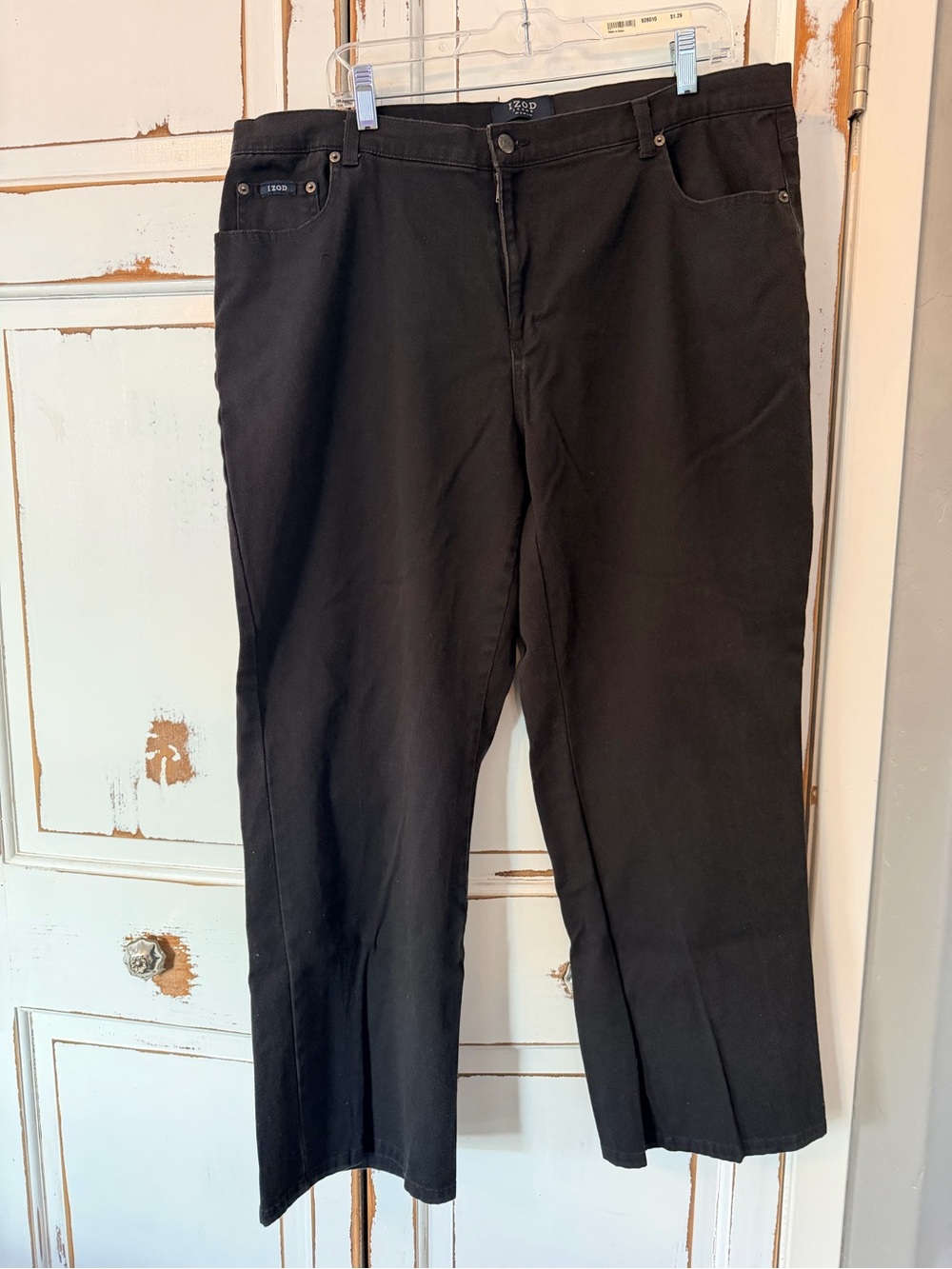Izod Black Stretch Straight-Leg Jeans